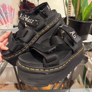 ❤️ Dr. Martens Black and Yellow Sandals with Chunky Sole